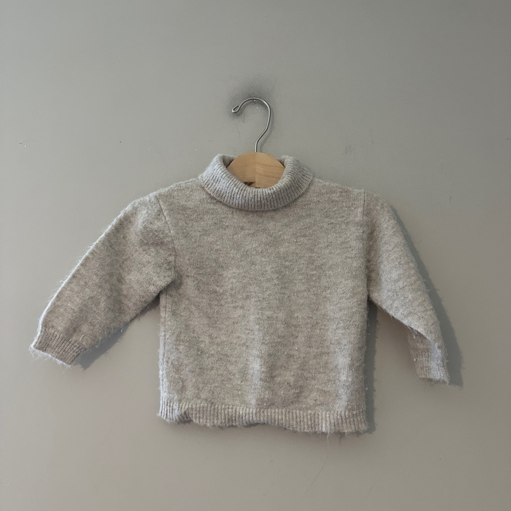 $15 ADD ON Zara mohair neutral turtleneck sweater 12-18M Hanna Andersson